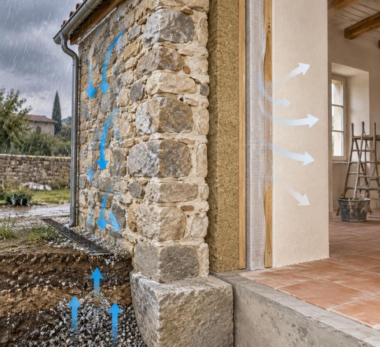 découvrez comment isoler un mur en pierre humide avec des matériaux perspirants, pour préserver les échanges de vapeur d’eau et limiter les problèmes d’humidité.